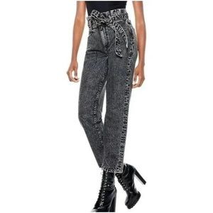 Alice + Olivia paperbag jeans, high rise, belted, sz 27, great condition